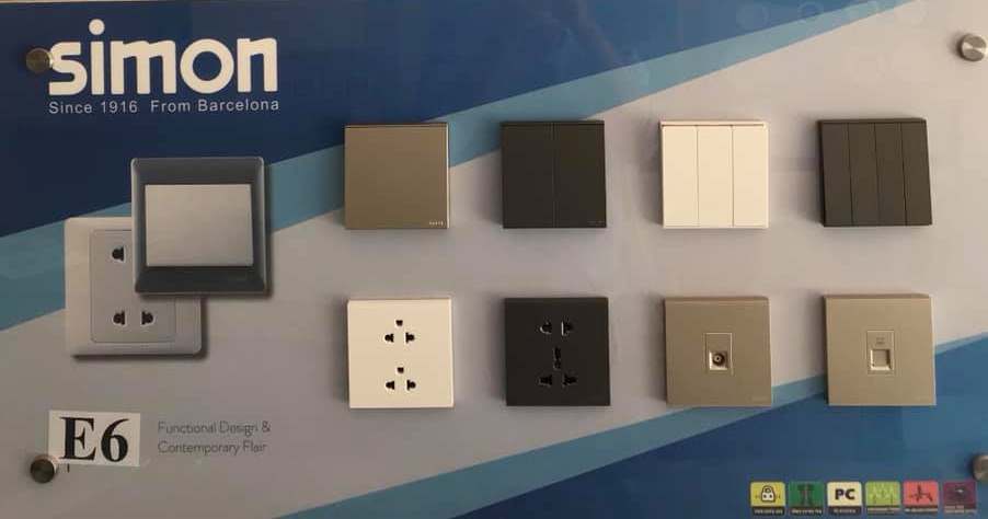 Bảng mẫu công tắc ổ cắm Simon