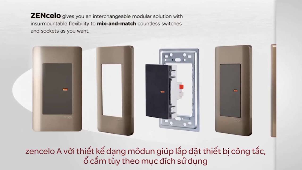 Cấu tạo và cách lắp gép Công tắc ổ cắm Zencelo A