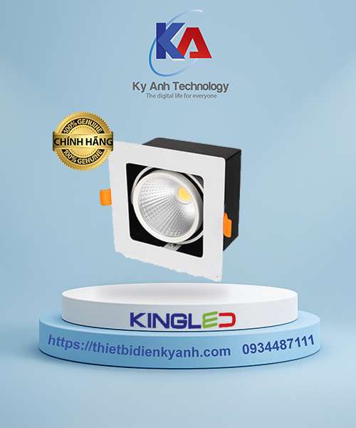 Đèn Led Âm Trần Hộp Rọi 10w Kingled GL-1*10SS-V120-V/TT/T
