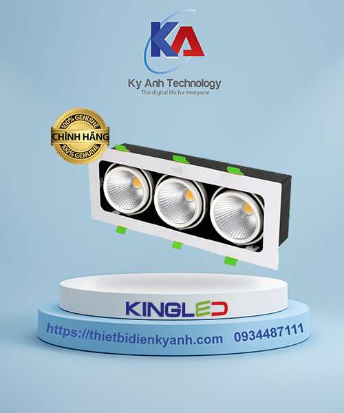 Đèn Led Âm Trần Hộp ba Rọi 3x10w Kingled GL-3*10SS-V334-V/ TT/T
