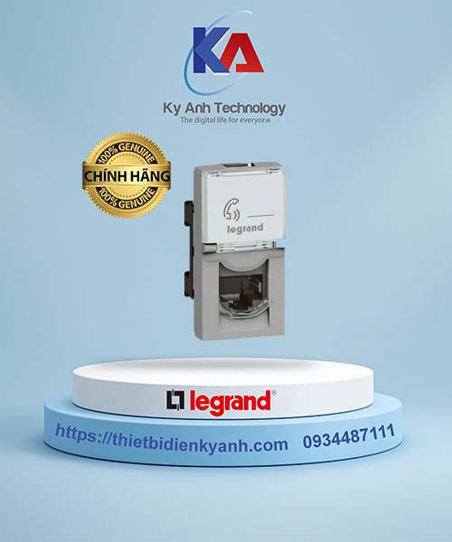 Ổ cắm điện thoại RJ11 1M màu xám Legrand Arteor 572800