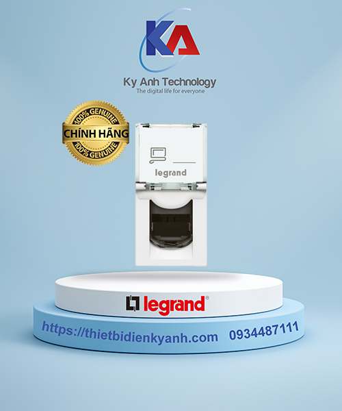 Ổ cắm mạng RJ45 Cat5e UTP 1M màu trắng Legrand Arteor 572303