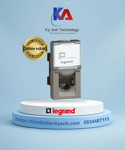 Ổ cắm mạng RJ45 Cat5e UTP 1M màu xám Legrand Arteor 572803