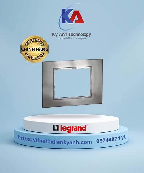 Mặt che chữ nhật mặt thép xám Arteor 3M - 575276 Stainless steel