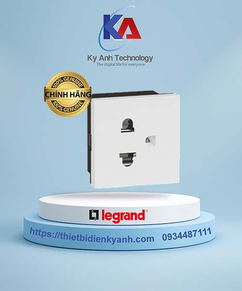 Ổ cắm đơn 3 chấu 16A 2M màu trắng Legrand Arteor 572116