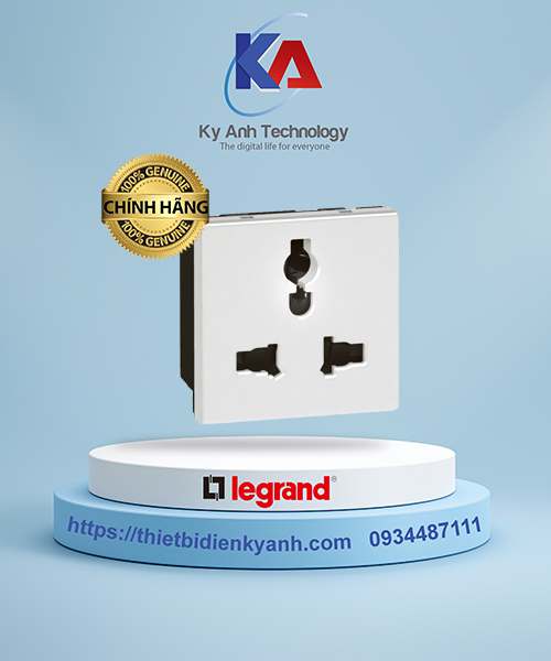 Ổ cắm đơn đa năng 16A 2M màu trắng Legrand Arteor 572123