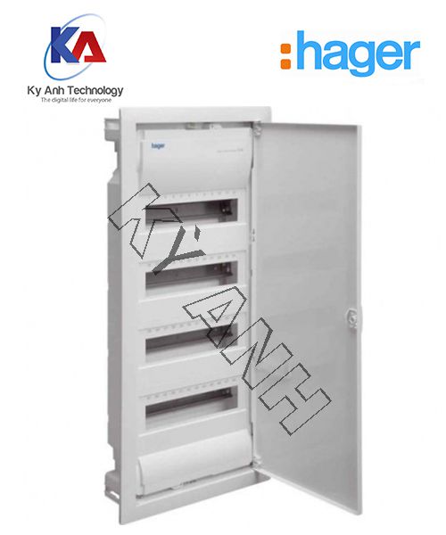 Tủ điện âm tường 48 module cánh kim loại Hager VU48NSG